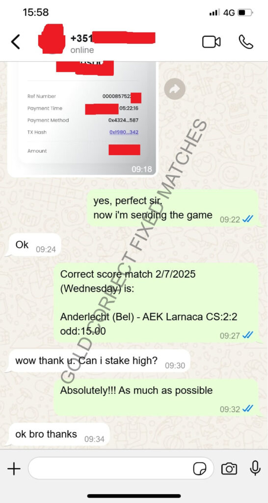 gold correct score fixed match